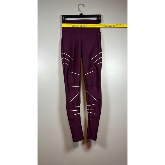 ALO YOGA High-Waist Sequence Leggings, Dark Plum, Size XS - Picture 4 of 6